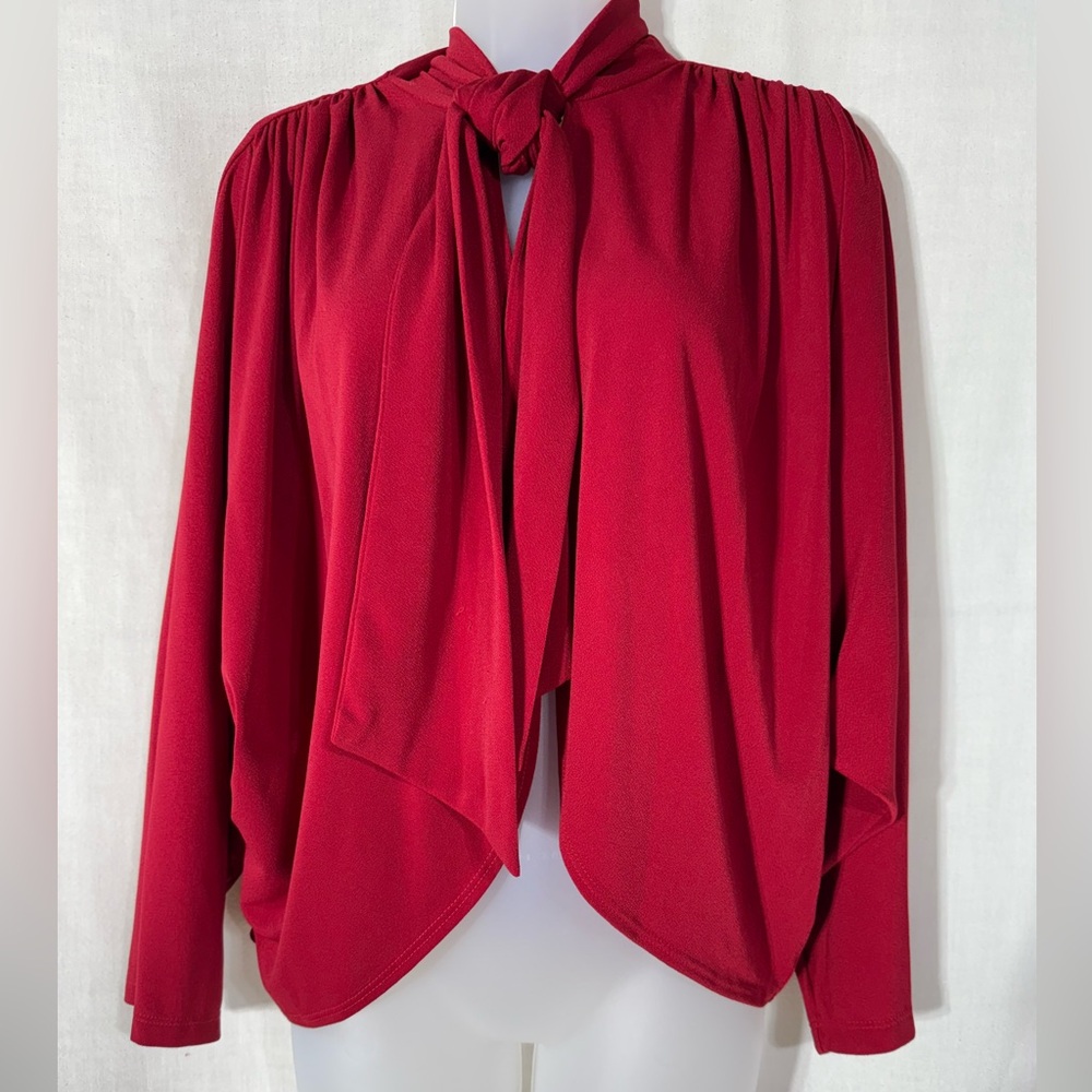 George Simonton Red tie open Women's cardigan Size Small